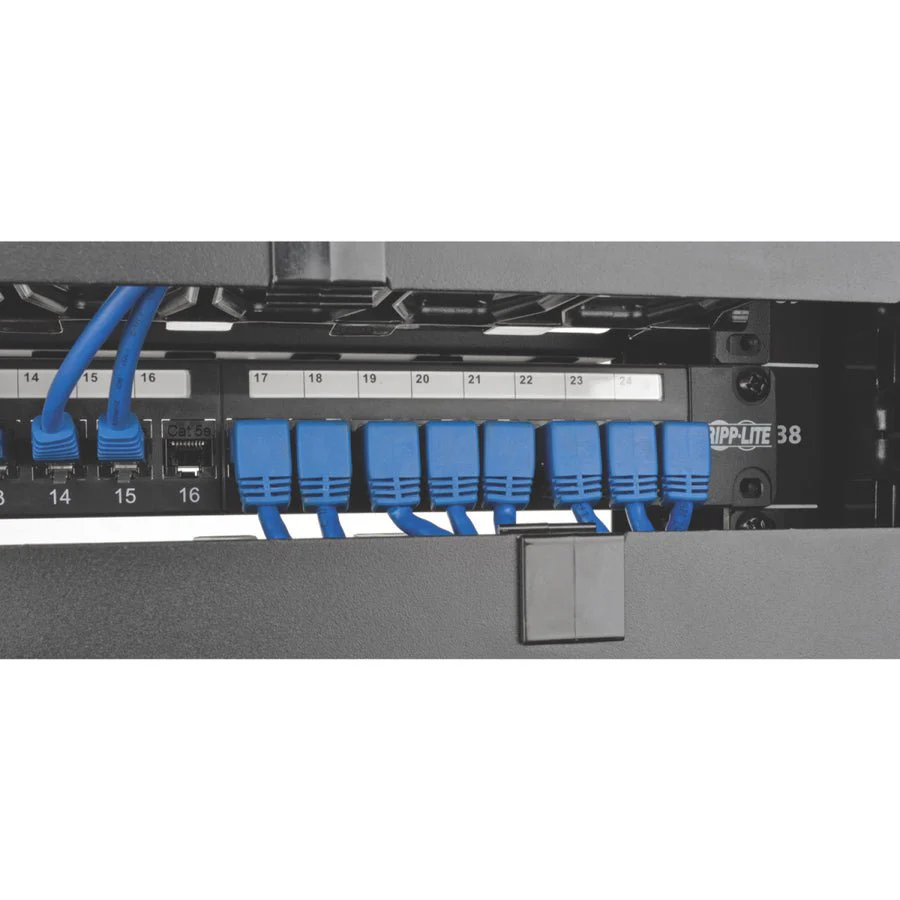 Tripp Lite 5ft Cat6 Gigabit Right Angle Dwn to Straight Patch Cable Blue 5' - Image 2