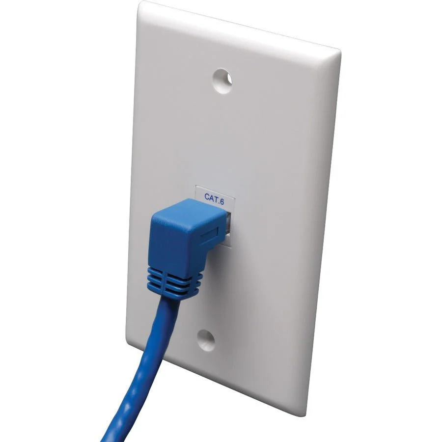 Tripp Lite 5ft Cat6 Gigabit Right Angle Dwn to Straight Patch Cable Blue 5' - Image 3