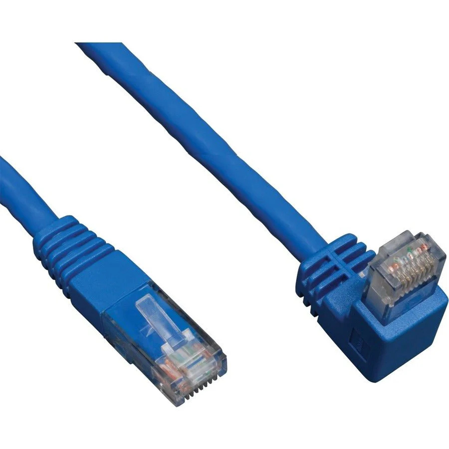 Tripp Lite 5ft Cat6 Gigabit Right Angle Dwn to Straight Patch Cable Blue 5' - Image 4