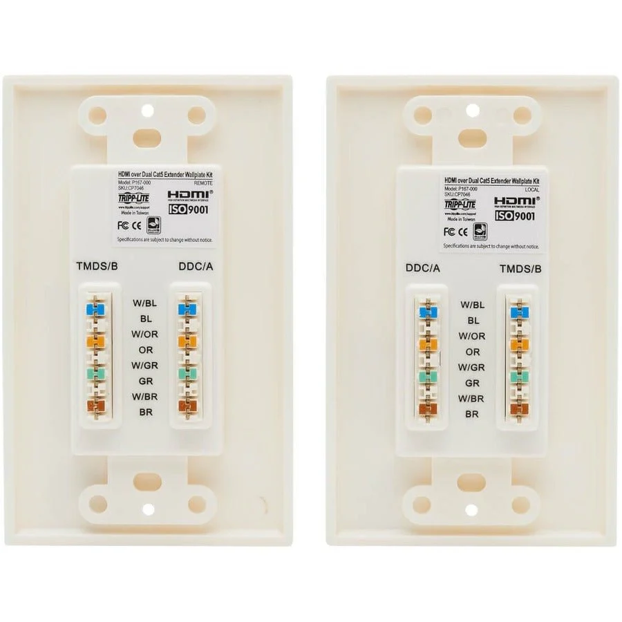 Tripp Lite HDMI Over Cat5 / Cat6 Wallplate Extender Kit HDMI F/F TAA GSA - Image 5