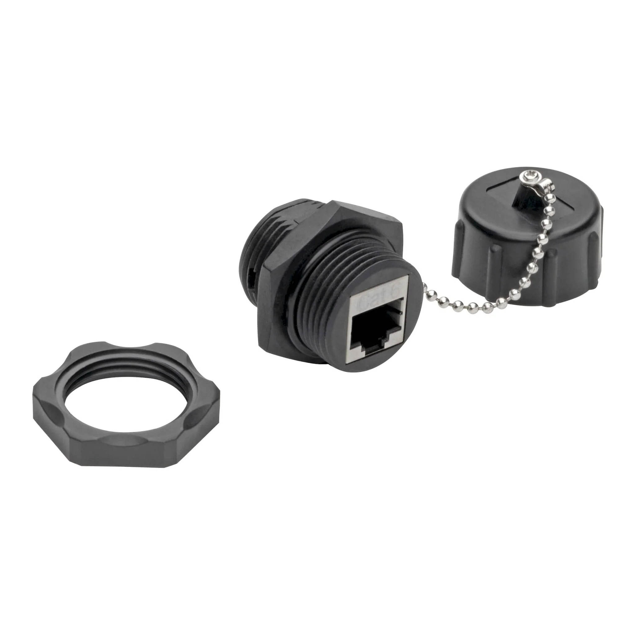 Tripp Lite N206-BC01-IND F/F IP68 Shielded Cat5/Cat6 RJ45 Industrial Bulkhead Coupler with Dust Cap - Image 2