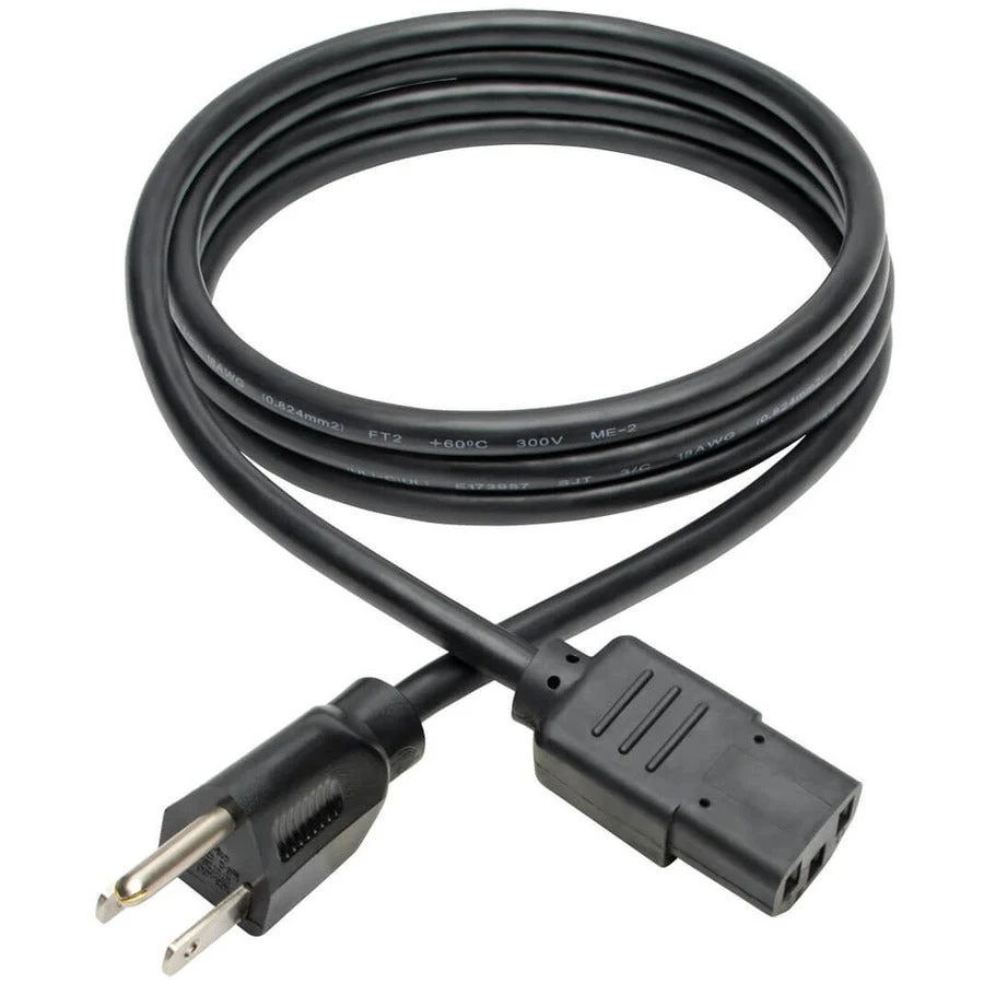 Tripp Lite P006-006 6ft 18AWG 10A Black NEMA 5-15P Male to C13 Female Desktop Computer AC Power Cable - Image 7
