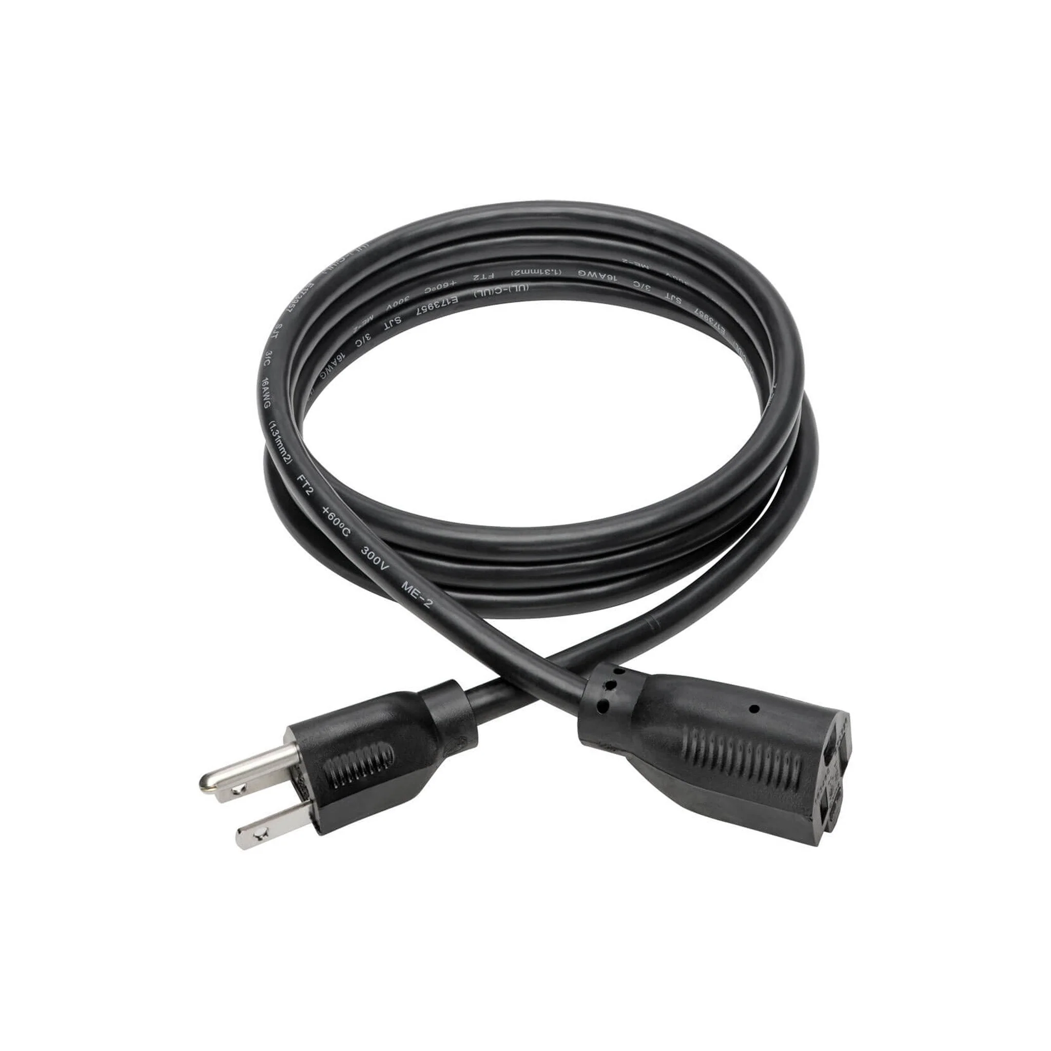 Tripp Lite P024-006 6ft 14AWG 120V 15A NEMA 5-15P to NEMA 5-15R Heavy-Duty Power Extension Cord - Black