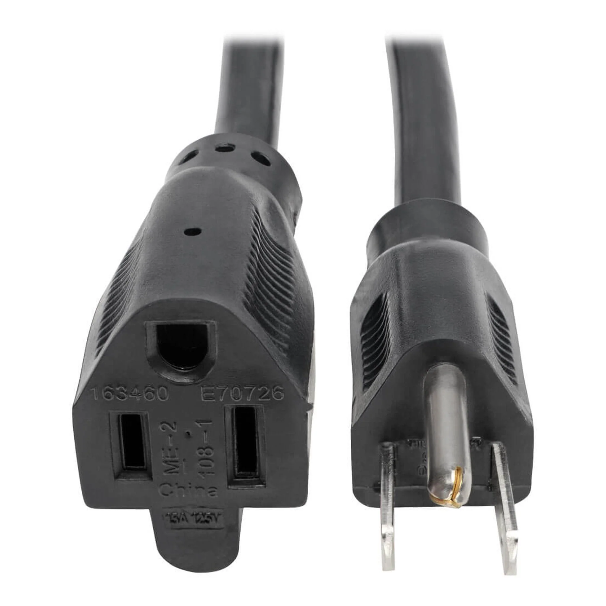 Tripp Lite P024-010 10ft 14AWG 120V 15A NEMA 5-15P to NEMA 5-15R Heavy-Duty Power Extension Cord - Black - Image 2