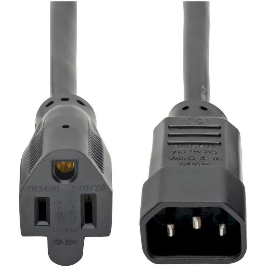 Tripp Lite Power Cord Adapter 16AWG 12A 125V IEC-320-C14 to NEMA 5-15R 2' - Image 2