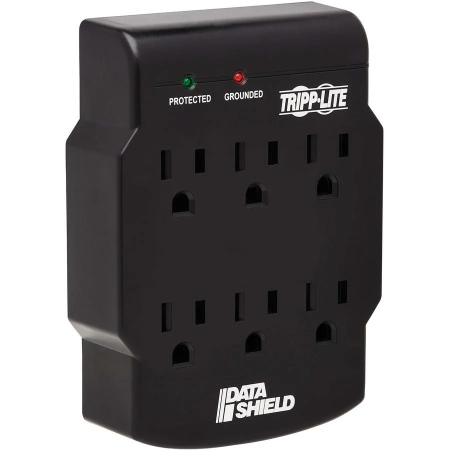 Tripp Lite Surge Protector Wallmount Direct Plug In 120V 6 Outlet 540 J BLK