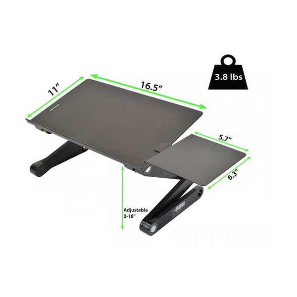 Uncaged Ergonomics WEBLS-B WorkEZ Best Adjustable Laptop Cooling Stand & Lap Desk with Tilting Mouse Pad - Image 2