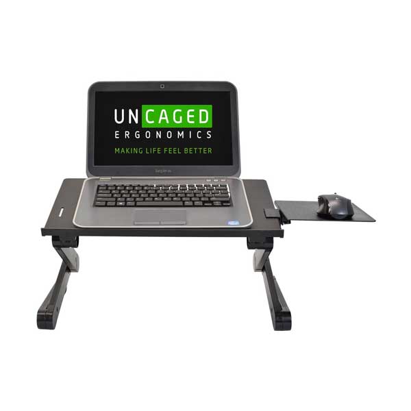 Uncaged Ergonomics WEBLS-B WorkEZ Best Adjustable Laptop Cooling Stand & Lap Desk with Tilting Mouse Pad - Image 4