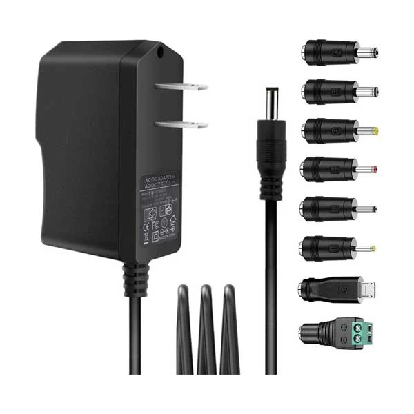 Universal 6V 2A AC/DC Power Adapter & Charger with 8 Tips (GTDC6V-2A)