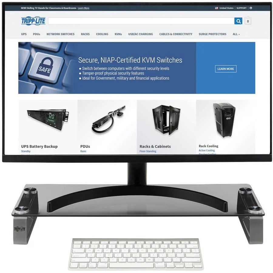 Tripp Lite MR2208G Universal Monitor Riser Stand Glass Computer Laptop Printers 3" - Image 2