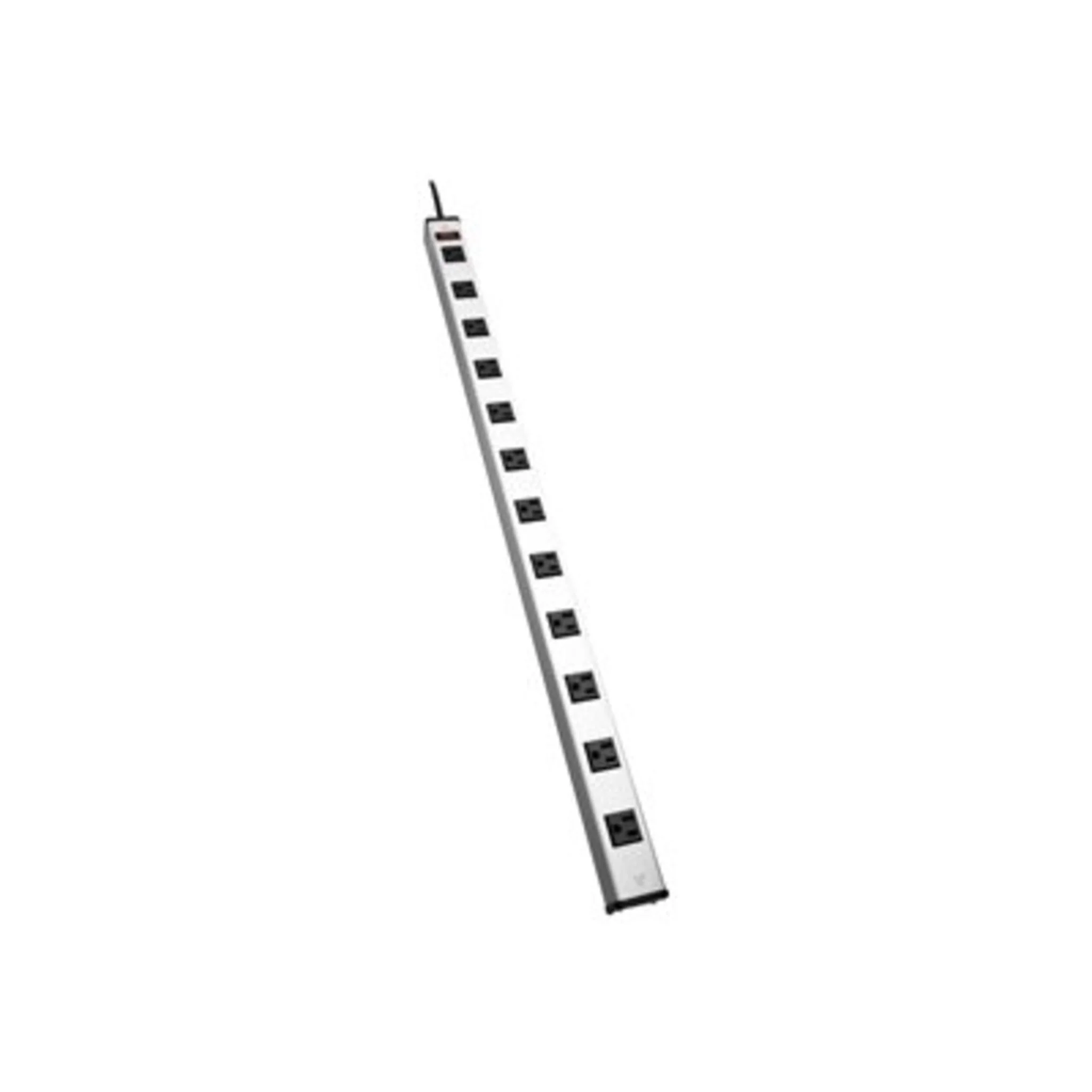 V7 12 Outlet Metal Vertical Power Strip - 15A - 15FT Power Cord