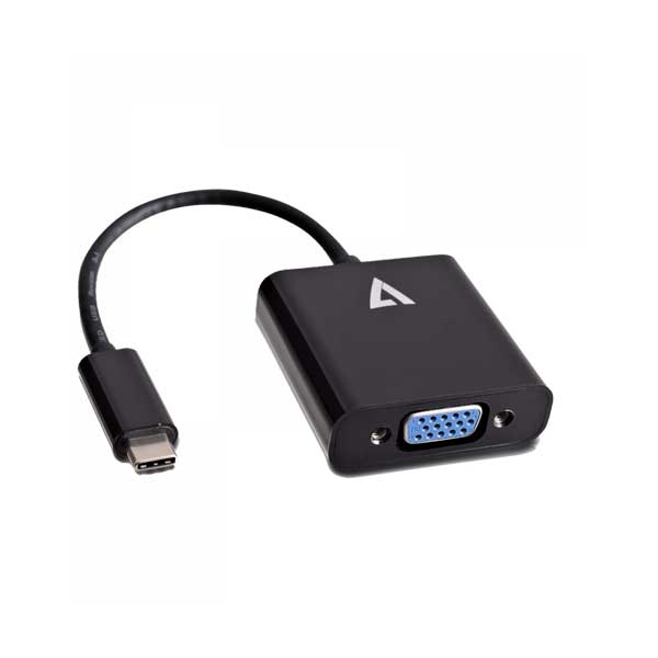 V7 V7UCVGA-BLK-1E USB-C Male to VGA Female 1080p Full HD Video Adapter