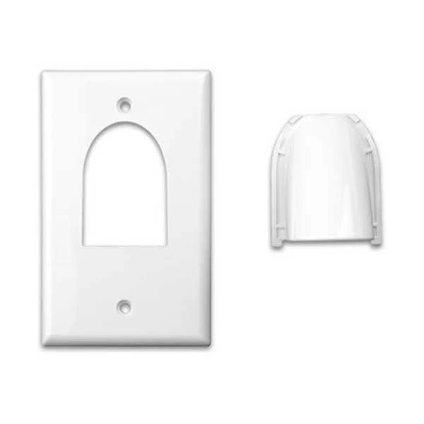 Vanco Bulk Cable Wall Plate (Single Gang) - White