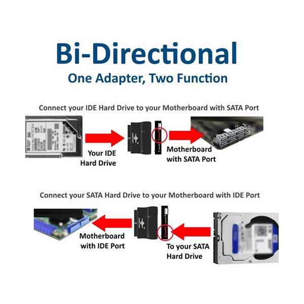 Vantec CB-IS200 Bi-Directional IDE to SATA or SATA to IDE Converter - Image 3