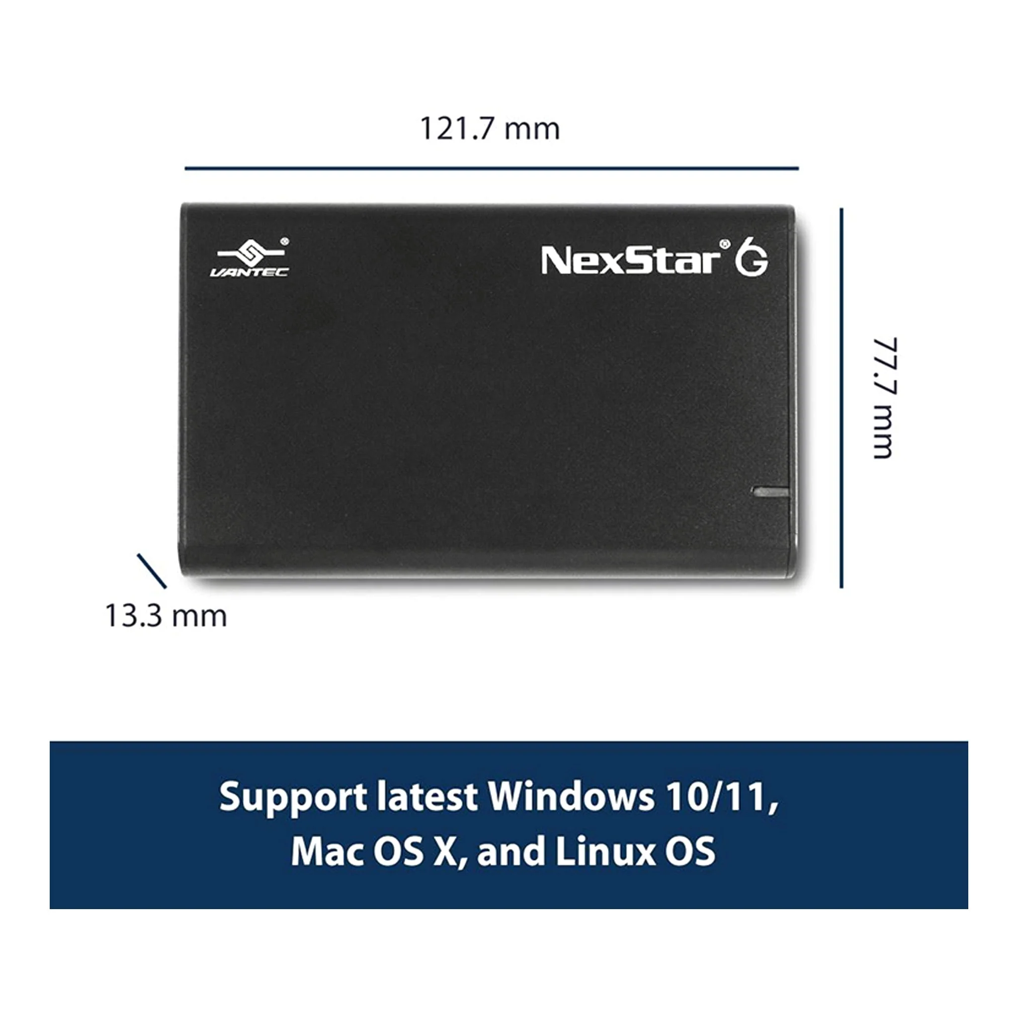 Vantec NST-268S3-BK 2.5” SATA III to USB 3.2 Gen1 External SSD/HDD Enclosure - Black - Image 6