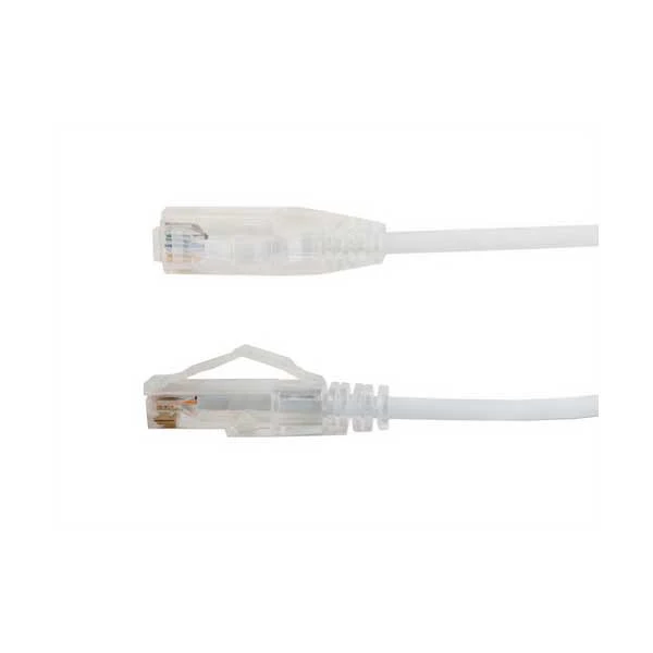 Vertical Cable 7ft 10G CAT6A Slim Mold-Injection Snagless Patch Cable | White | 077-2071/7WH