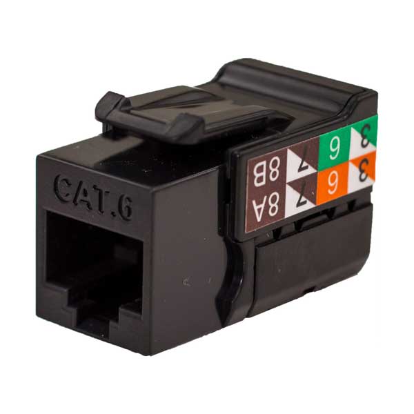 Vertical Cable CAT6 V-Max 352 Series Keystone Jacks | Unshielded | Black | 25 Pack | 352-V2702/BK/25