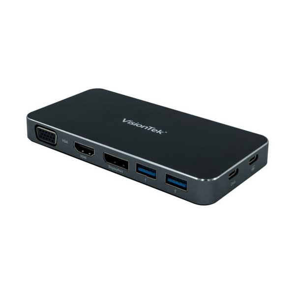 VisionTek 901226 VT200 Dual Display USB-C Docking Station with Power Passthrough