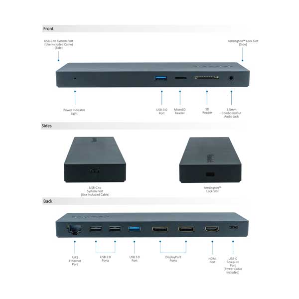 VisionTek 901381 VT2500 Triple Display USB-C Docking Station with Power Delivery - Image 3