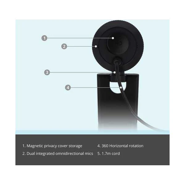 VisionTek VTWC40 Premium Autofocus Full HD 1080p USB Webcam - Image 4