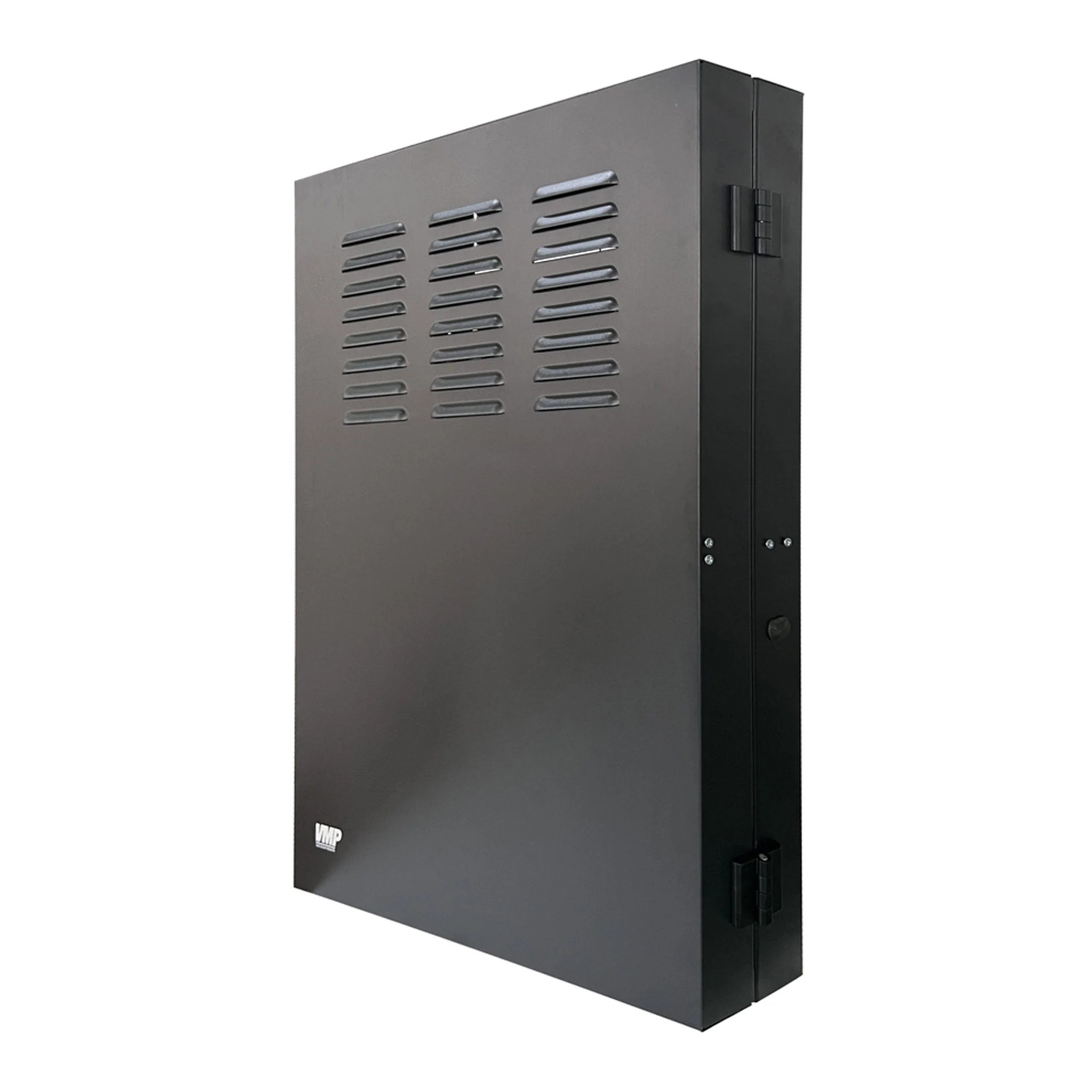 VMP ERVWC-2U20 2U Vertical Equipment Wall Cabinet with Locking Hinged Body - Black
