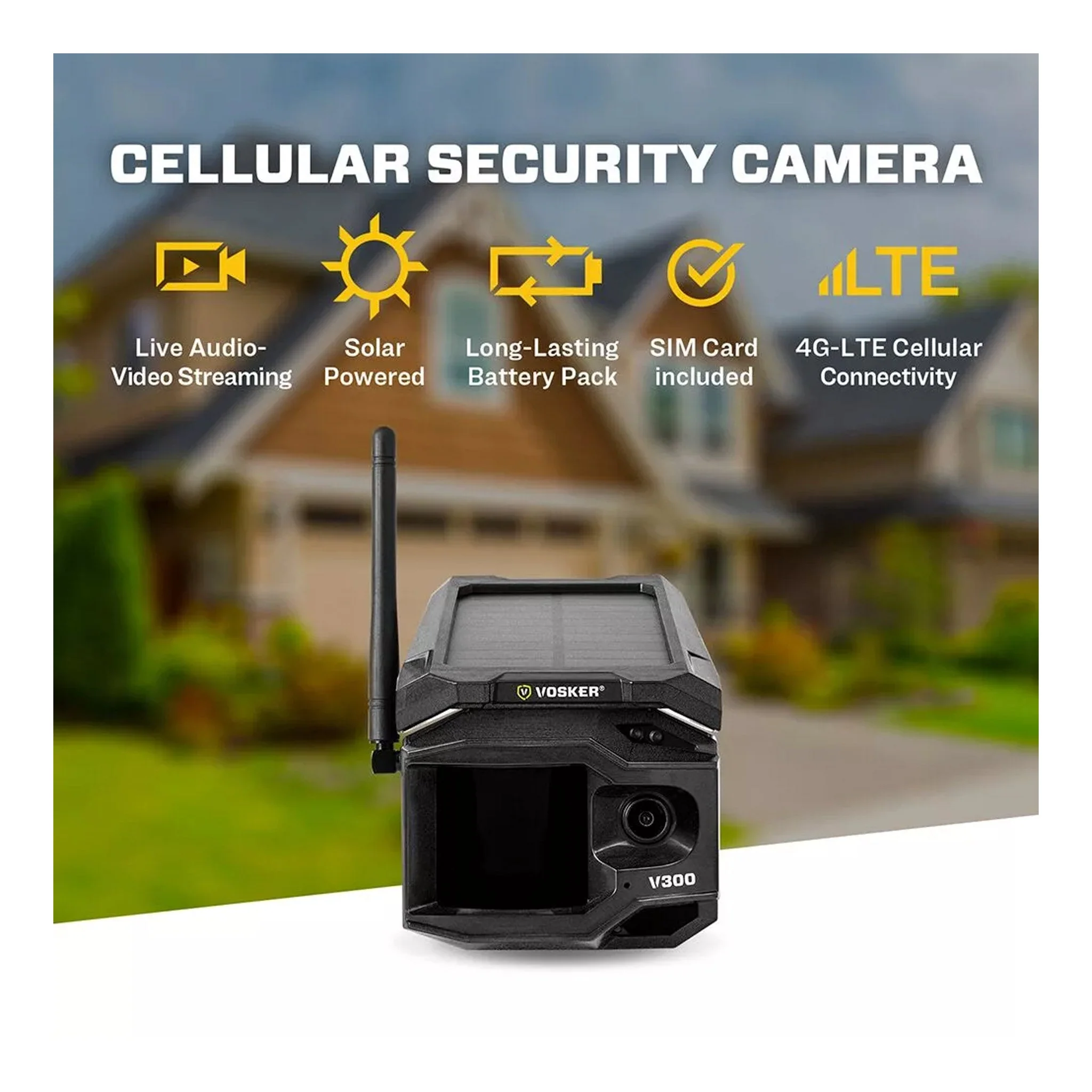 VOSKER V300 1080p Solar Powered 4G-LTE Cellular Outdoor Security Camera - Image 5