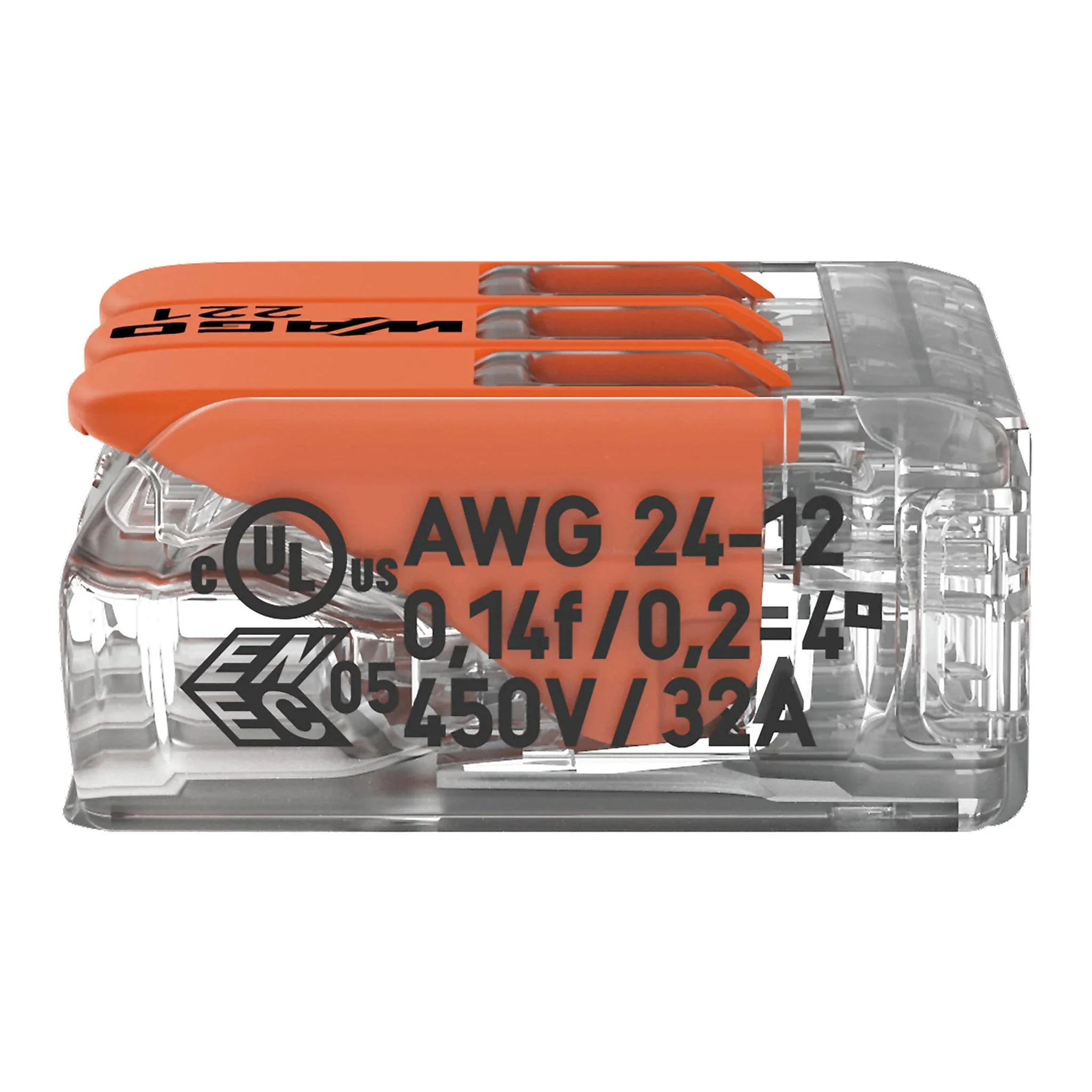 WAGO 221-413 24~12AWG 3-Conductor Compact Splicing Connector with Operating Levers - Image 5