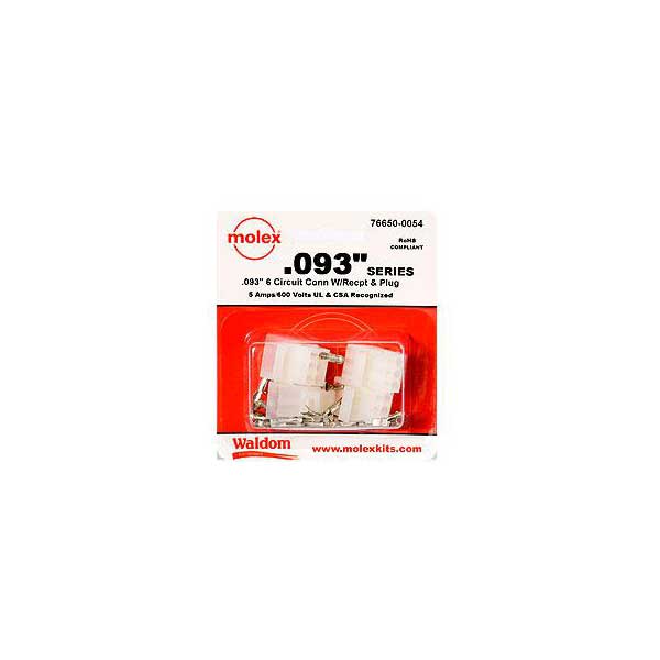 Waldom Electronics .093" 6 Circuit Male/Female Molex Kit