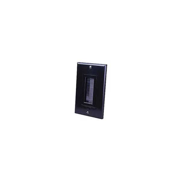 Wall Plate Bulk Cable Brush 1 Gang Black