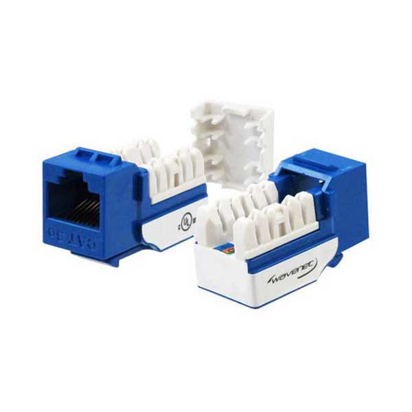Wavenet 5EKSJBL-25PK Blue CAT5e RJ-45 Punch Down Keystone Jack 25-Pack