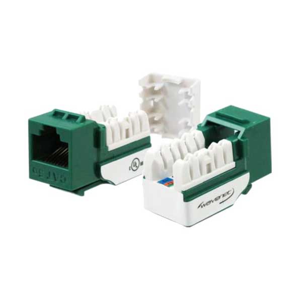 Wavenet 5EKSJGN-S CAT5e UTP 110-Type 8P8C RJ-45 T568A/B Green Keystone Jack