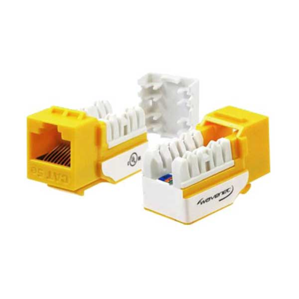 Wavenet 5EKSJYE-S CAT5e UTP 110-Type 8P8C RJ-45 T568A/B Yellow Keystone Jack