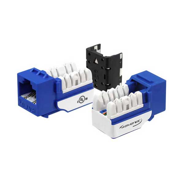 Wavenet 6AKSJBL-S Single Blue Cat6A RJ45 Keystone Jack