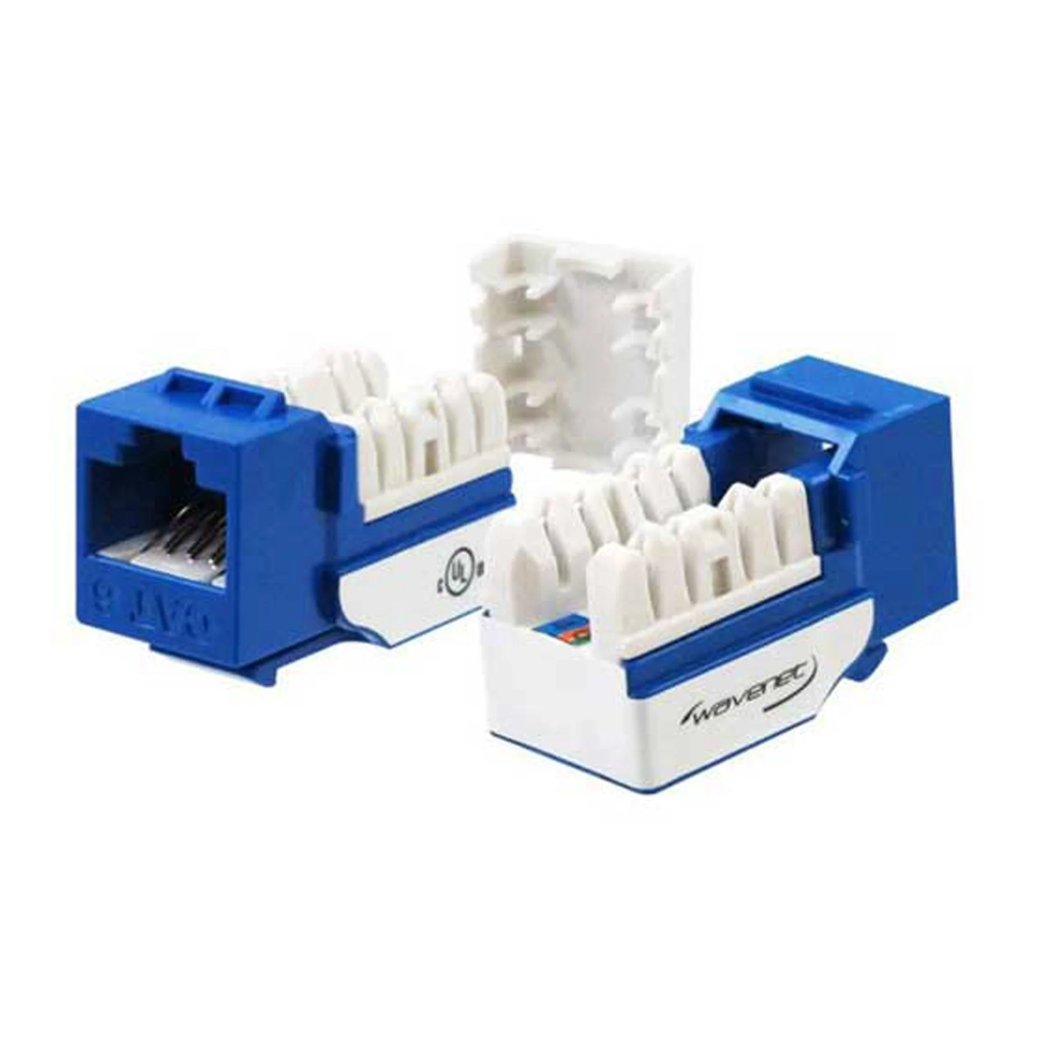 Wavenet 6EKSJBL‐SPK Blue CAT6 RJ-45 Punch Down Keystone Jack 25-Pack