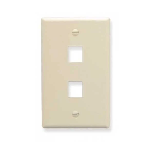 Wavenet FP02PIV-S 2-Port Single Gang Keystone Wallplate - Ivory