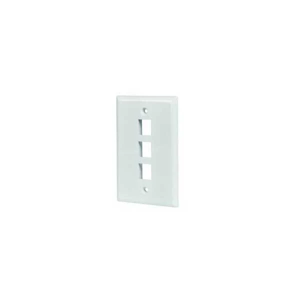 Wavenet FP03PWH-S 3-Port Single Gang Keystone Wallplate - White