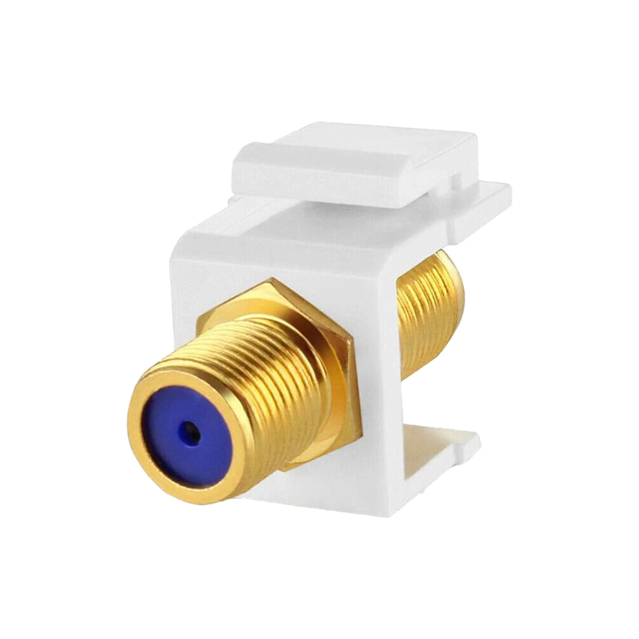 Wavenet FTK-3GHZGP-WH 3GHz Female to Female Snap-In Gold Plated F-Type Keystone Insert - White
