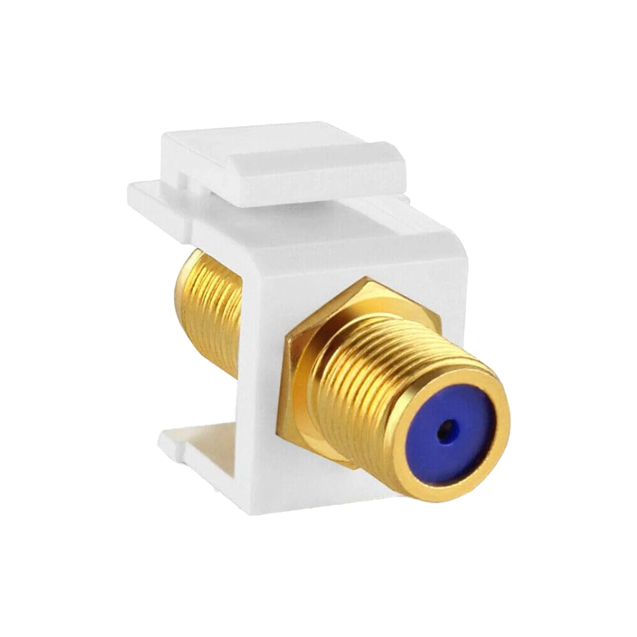 Wavenet FTK-3GHZGP-WH 3GHz Female to Female Snap-In Gold Plated F-Type Keystone Insert - White - Image 2