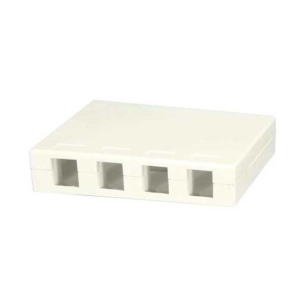 Wavenet SMB-4WH-S 4-Port Ivory Keystone Surface Mount Multimedia Box