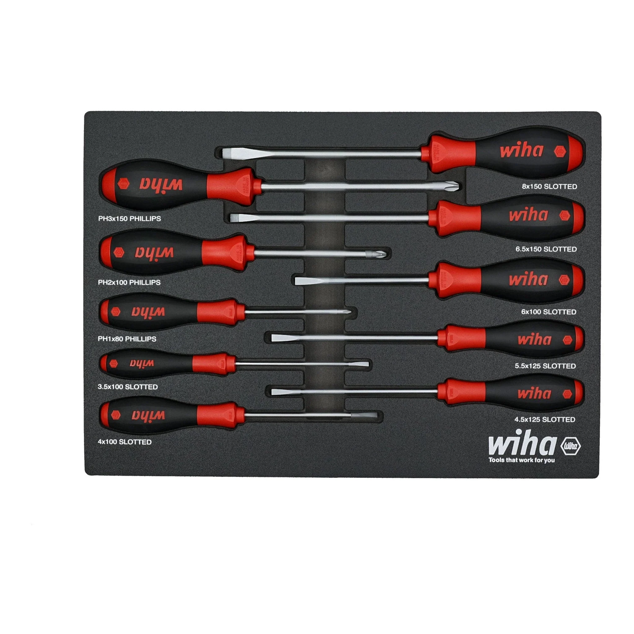 Wiha 30280 10-Piece SoftFinish Cushion Grip Screwdriver Tray Set - Image 2