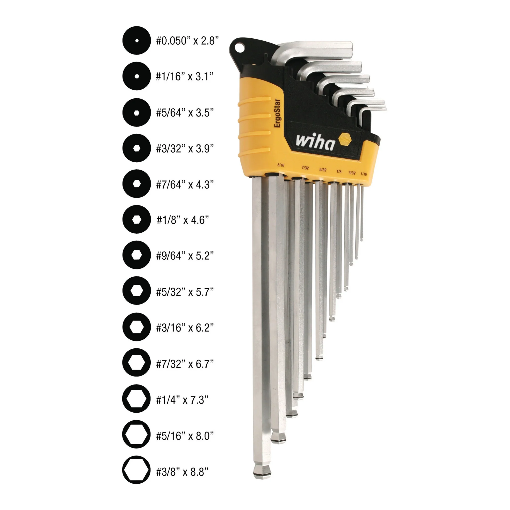 Wiha 66991 13-Piece MagicRing Ball End Hex L-Key Set - Inch - Image 2