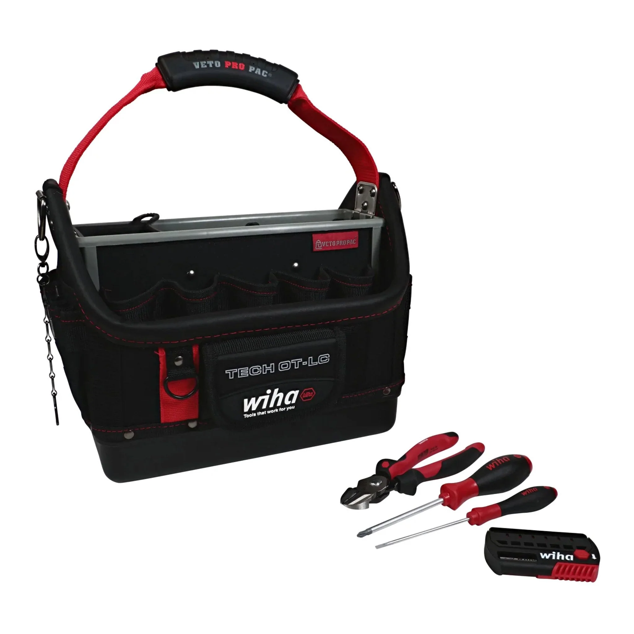 Wiha 91239 11-Piece RedStripe Jumbo Tech OT-LC Tote Tool Kit