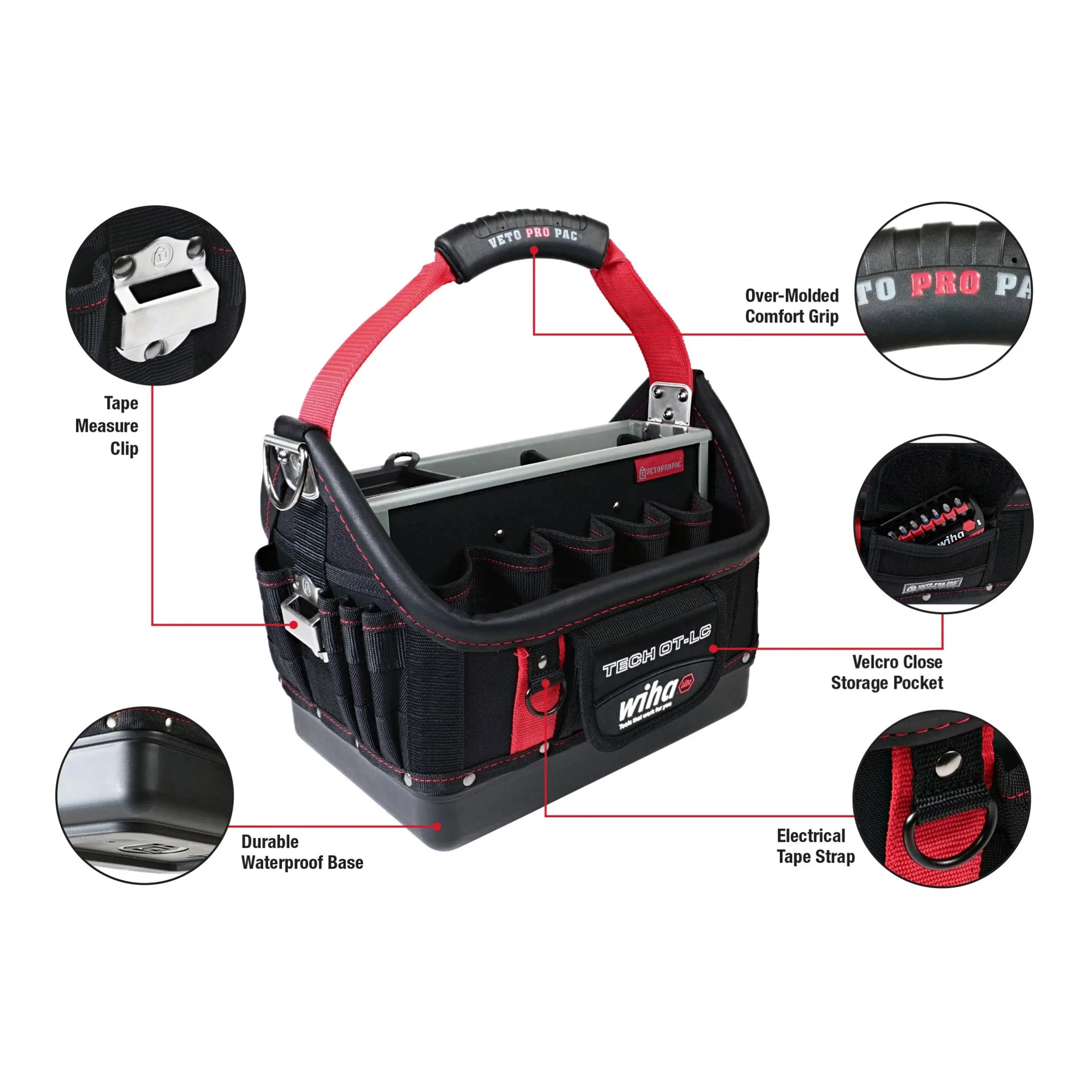 Wiha 91239 11-Piece RedStripe Jumbo Tech OT-LC Tote Tool Kit - Image 12