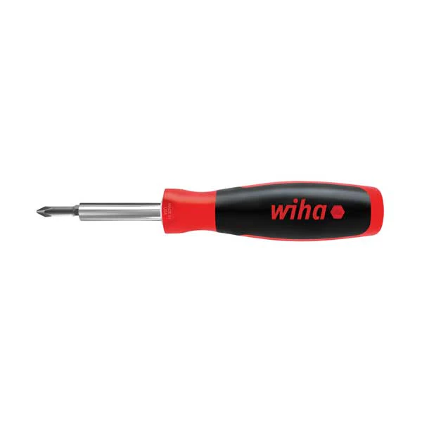 Wiha Tools 77890 6inOne Multi-Driver Screwdriver with 2 Nut Driver Tips and Cushioned Grip - Image 2