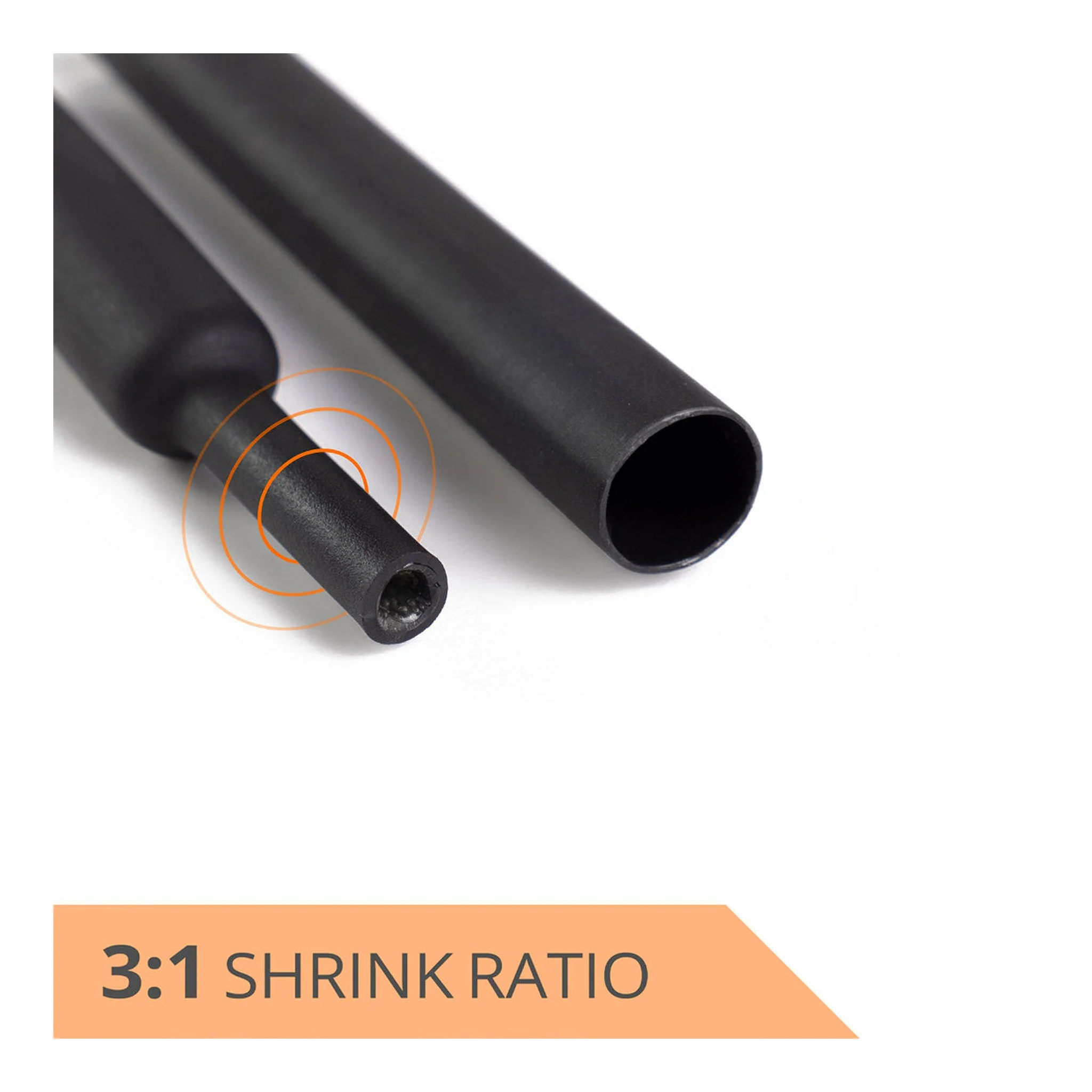 Wirefy DWT-180 Heat Shrink Tubing Kit - 180-Piece, Black - Image 5