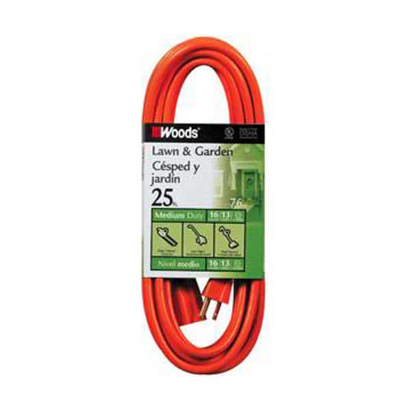 WOODS Outdoor Round Vinyl Extension Cord - 25'