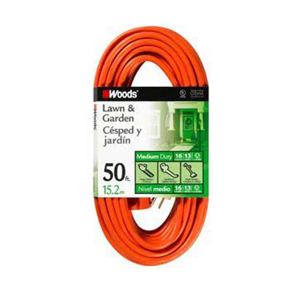 WOODS Outdoor Round Vinyl Extension Cord - 50'