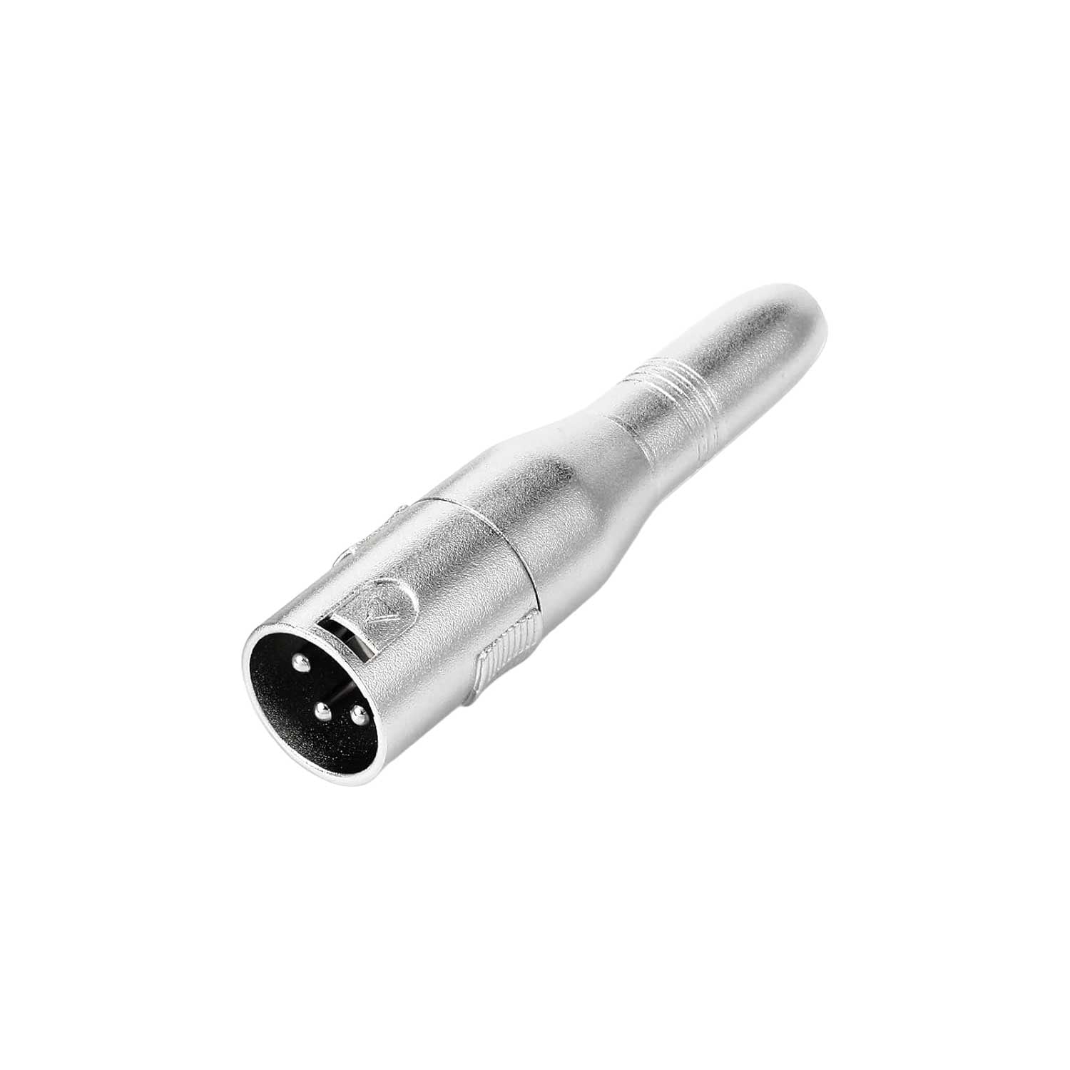 XLR 3-Pin Male to 1/4" Female TRS Adapter | Balanced Audio Coupler for Microphones & Studio Gear | Silver | T660-AM